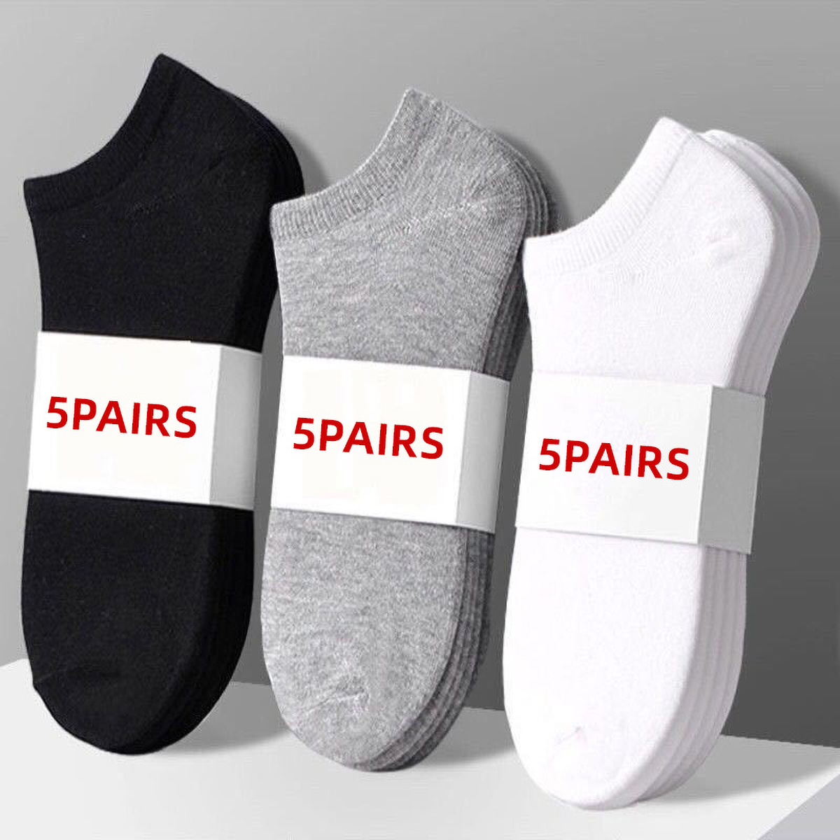Ankle Sock Low Cut - 5 paires de chaussettes bateau unisexes