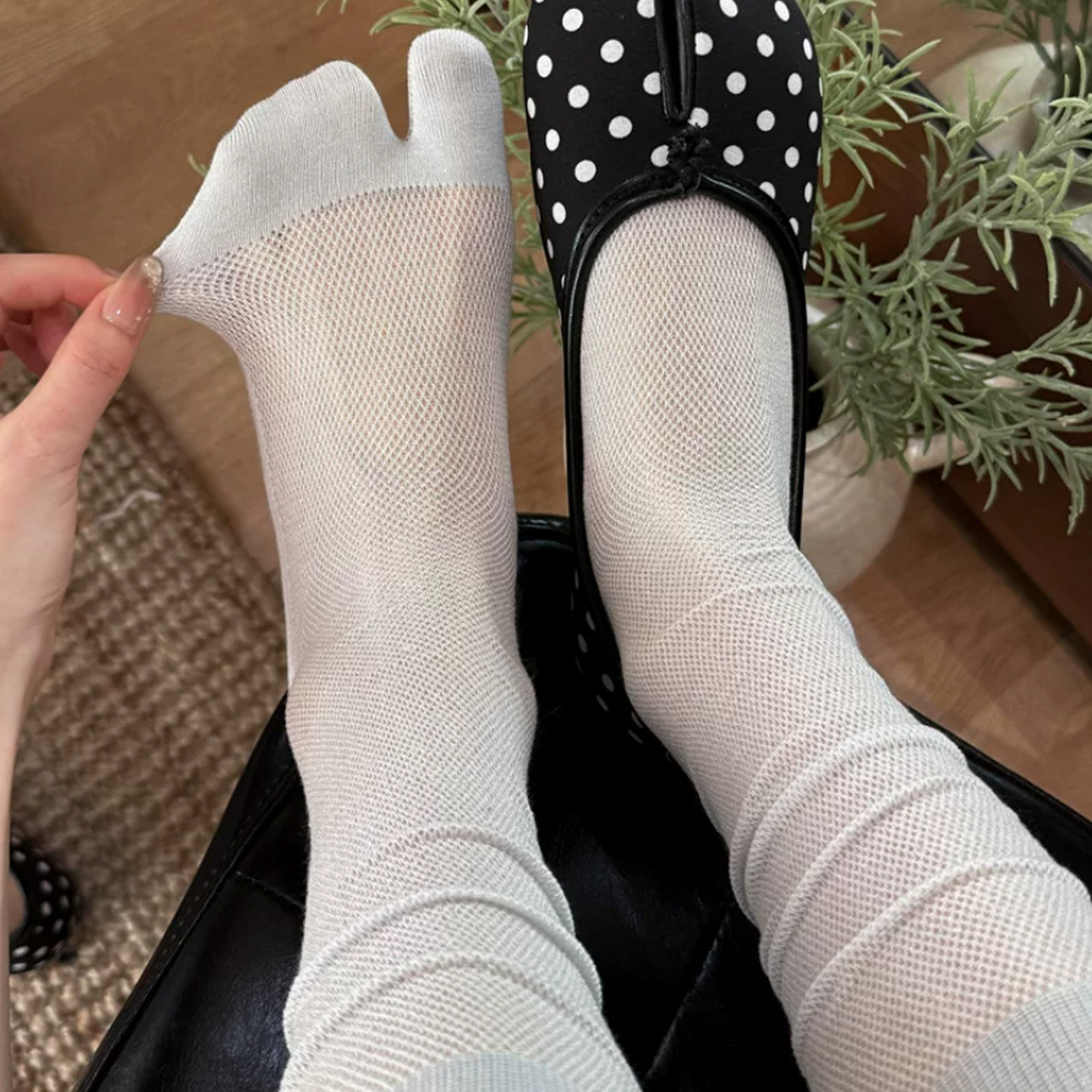 Toe Sock Split - Chaussettes blanches à bout fendu pour