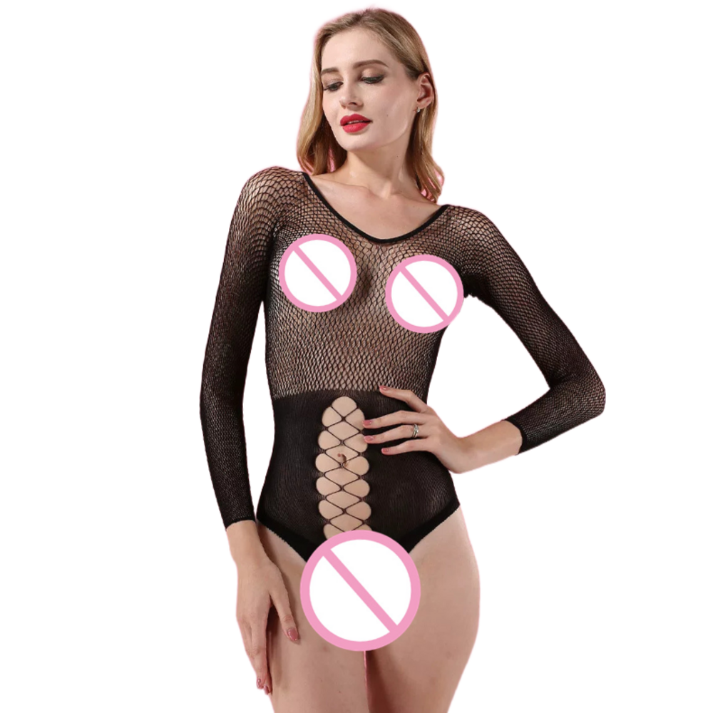 Fishnet Stocking Women - Lingerie sexy noire en résille pour