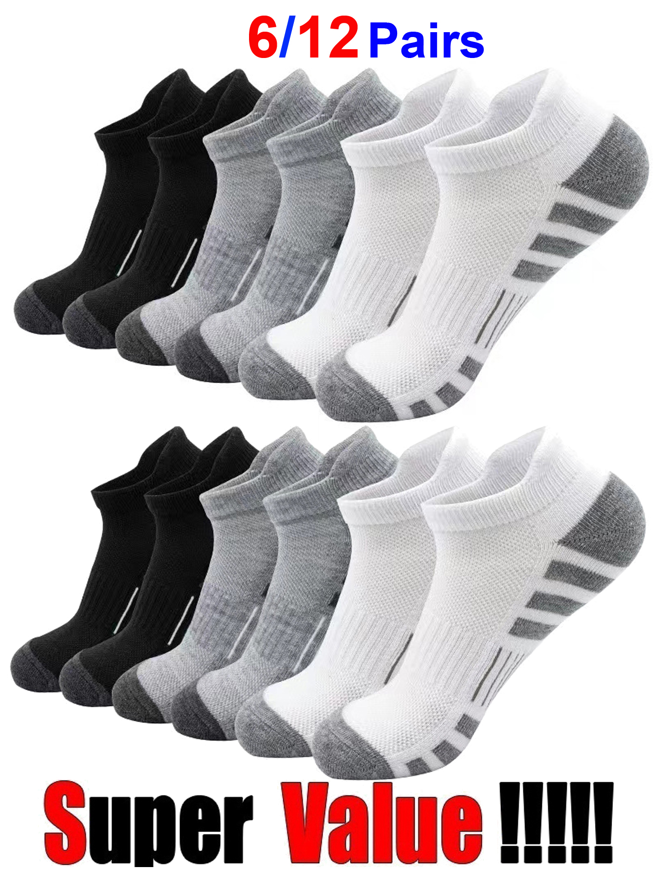 Athletic Sock Cushion - 6/24 paires de chaussettes de sport