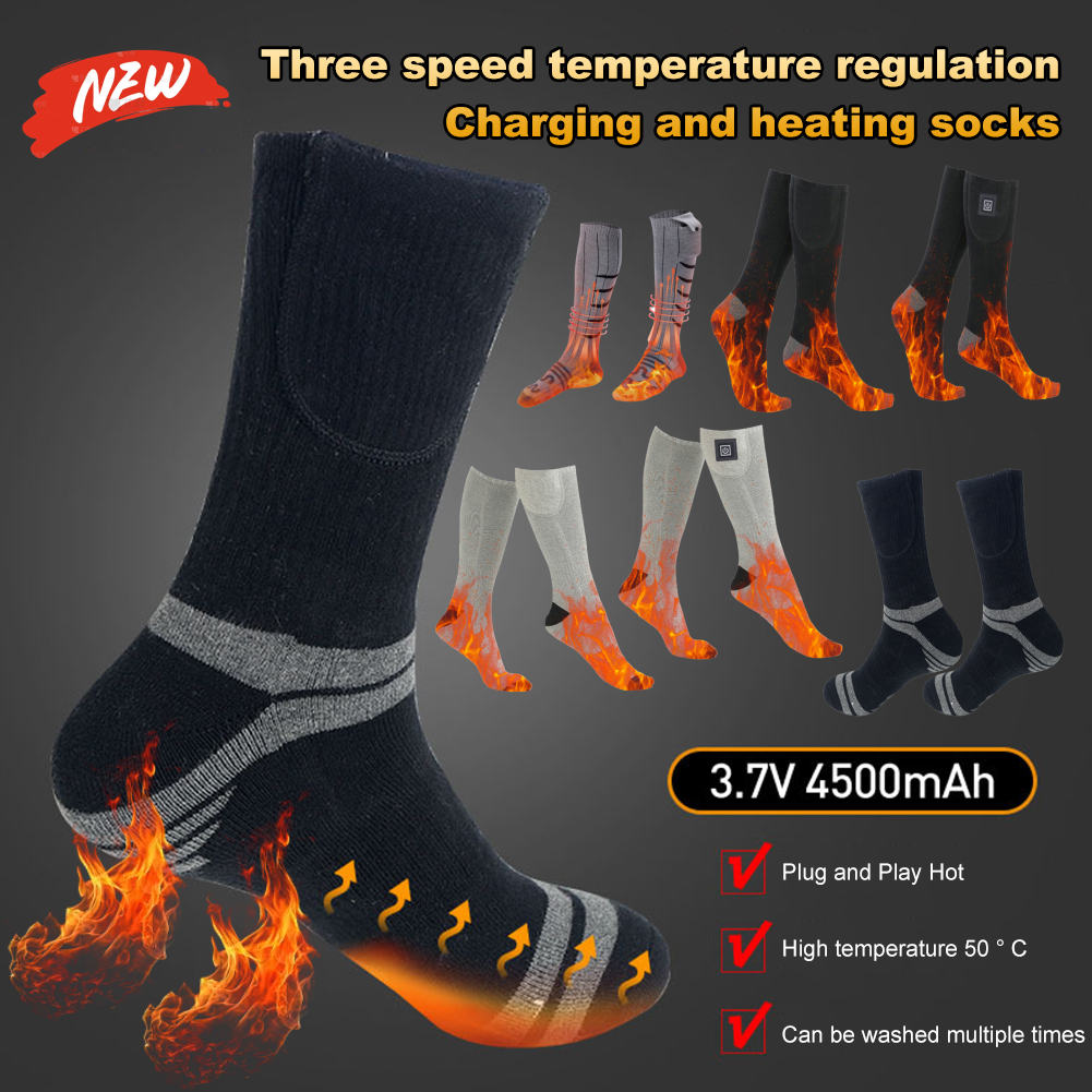 Thermal Sock Winter - Chaussettes chauffantes électriques d'hiver, chargeur USB,