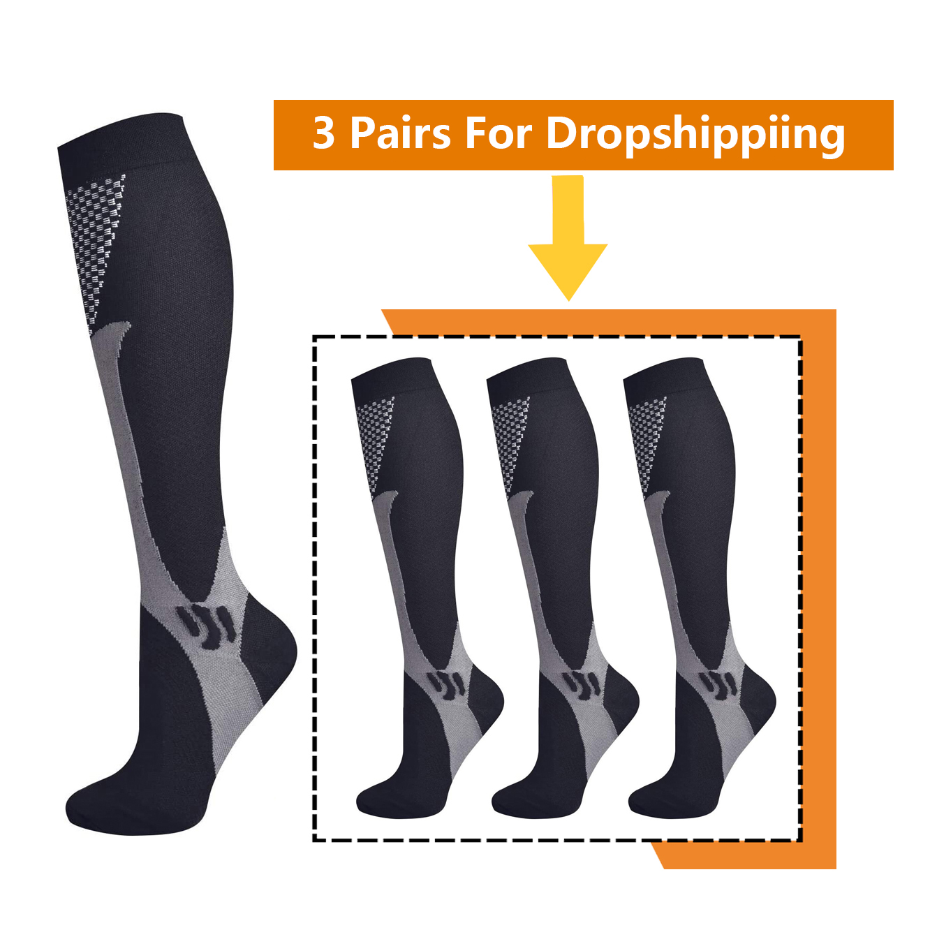 Compression Sock Medical - Brothock-Chaussettes de Compression en Nylon pour
