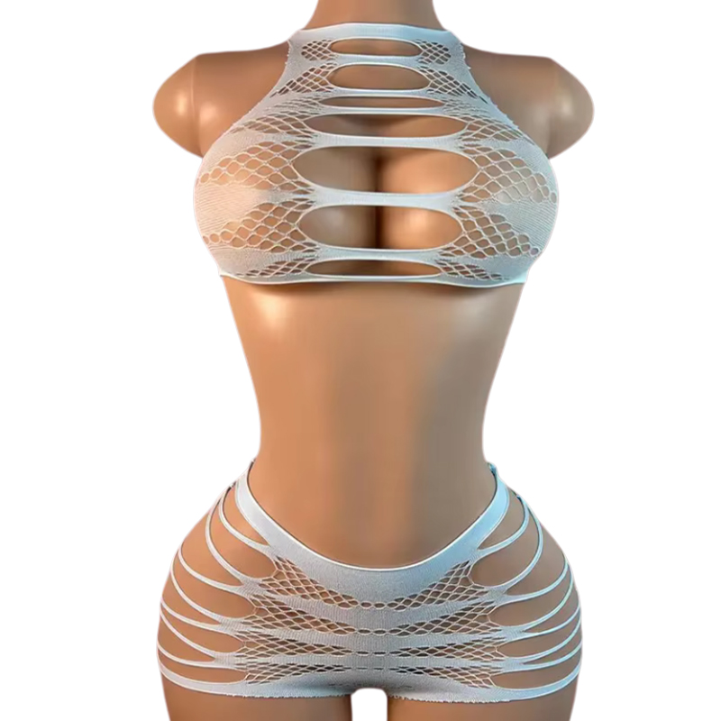 Fishnet Stocking Women - Lingerie Sexy + culotte creuse, sous-vêtements