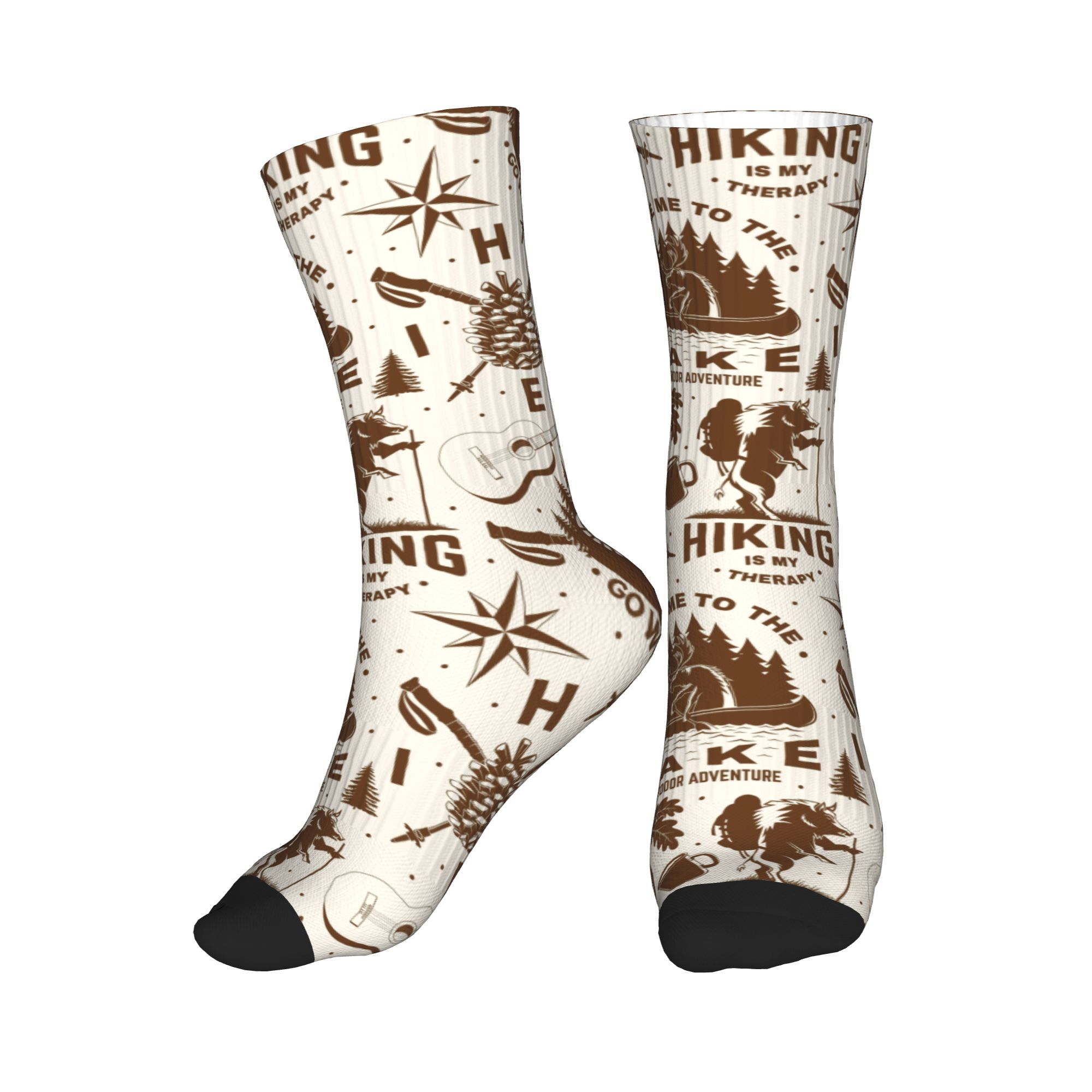 Dress Sock Men - Chaussettes unisexes à imprimé vintage Lake
