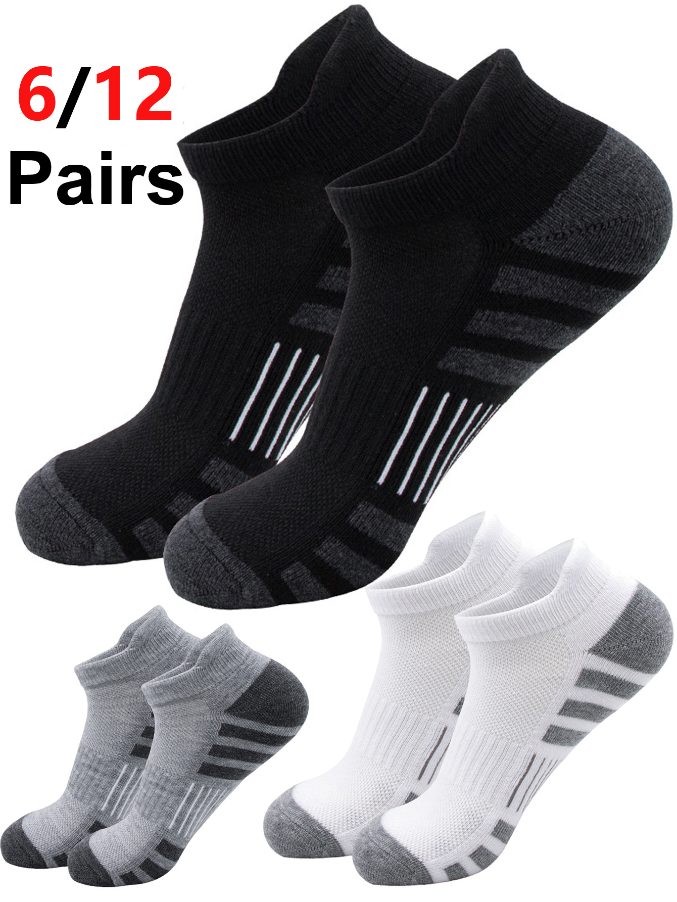 Athletic Sock Cushion - 6/12 paires de chaussettes basses pour