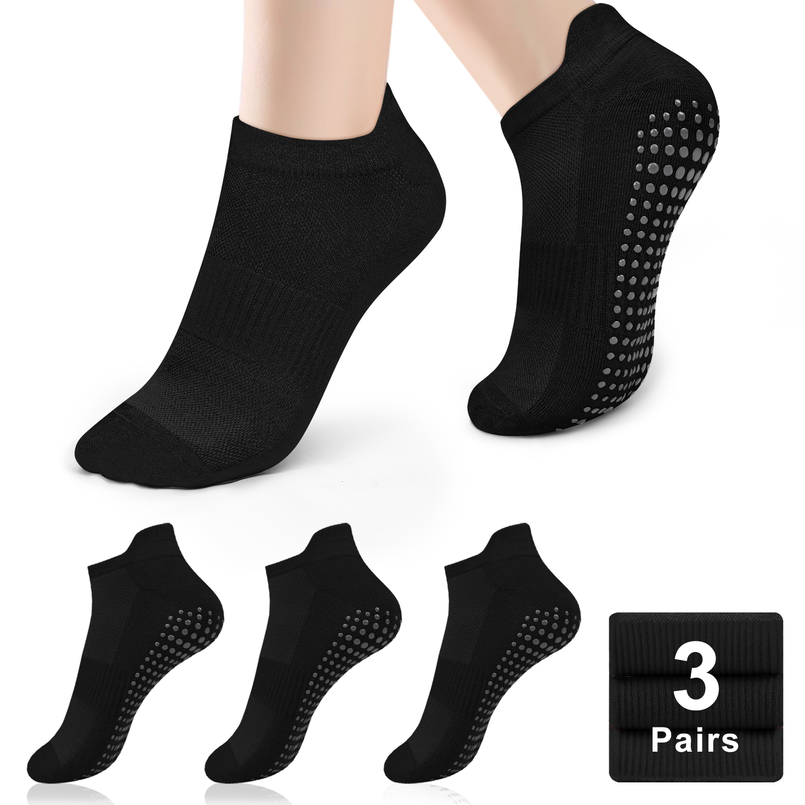 Grip Sock Yoga - 3 paires de chaussettes de yoga