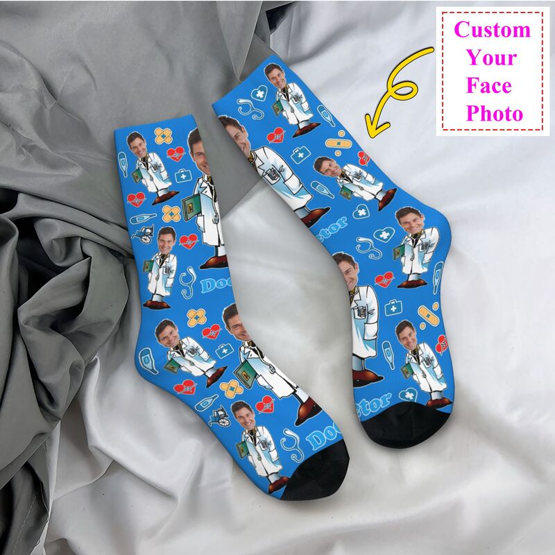 Dress Sock Men - Docteur personnalisé hommes femmes équipage chaussettes