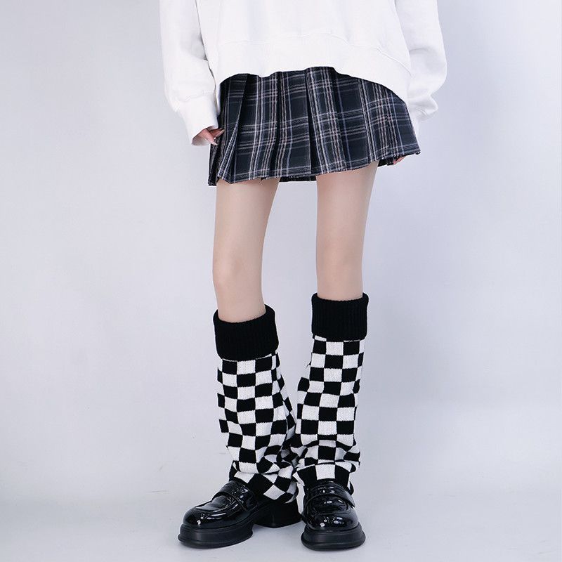 Guêtres en tricot à carreaux n - Boot Sock Slouchy avis et prix
