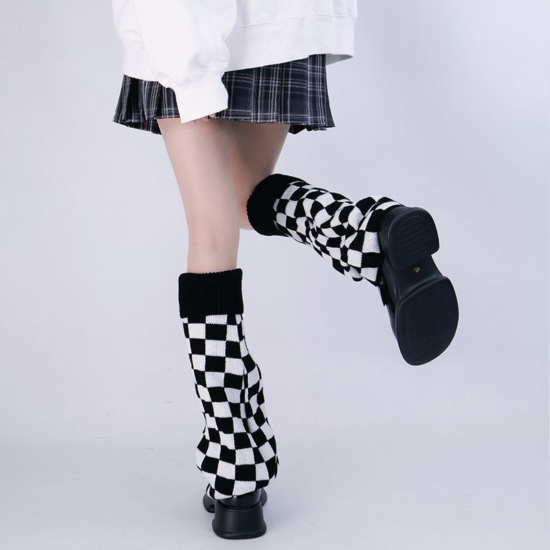 Guêtres en tricot à carreaux n - Boot Sock Slouchy avis et prix