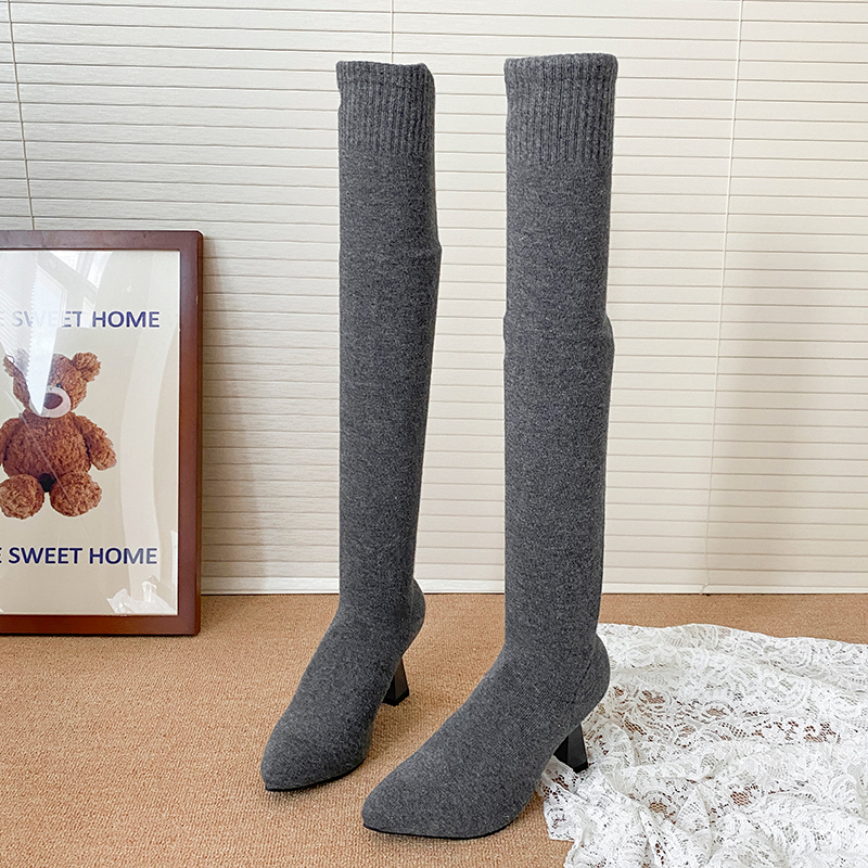 Talons hauts femmes chaussette - Knee High Sock Women avis et prix