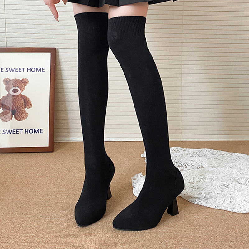 Talons hauts femmes chaussette - Knee High Sock Women avis et prix