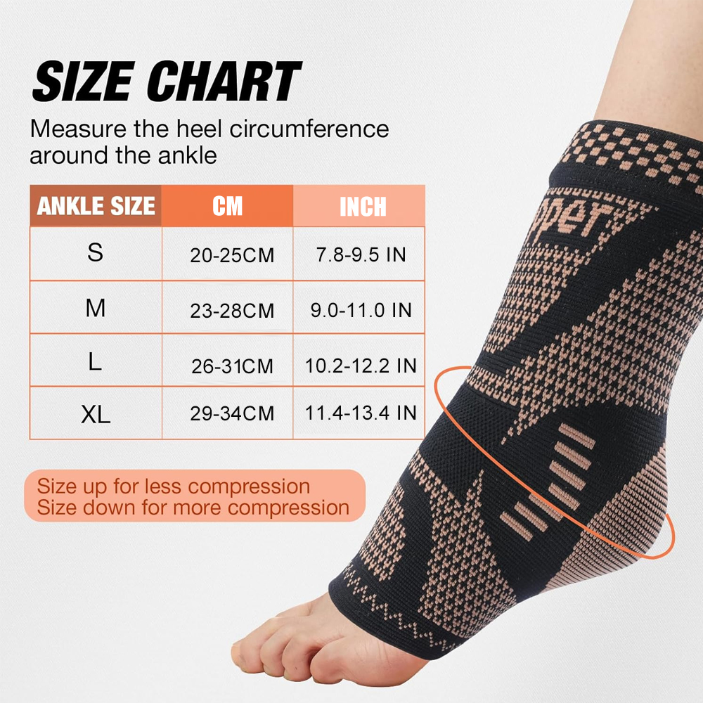 2 supports de cheville en cuiv - Ankle Brace Sock avis et prix