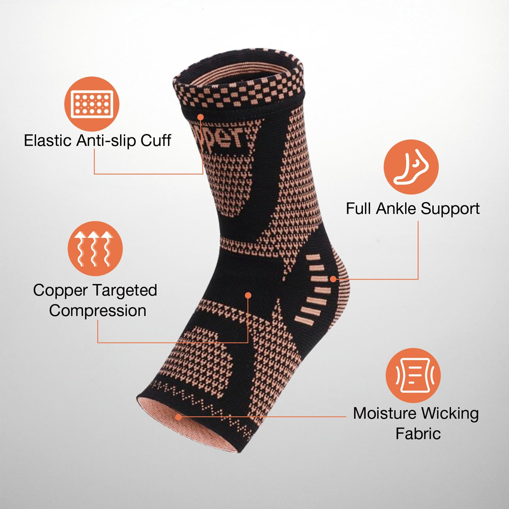 2 supports de cheville en cuiv - Ankle Brace Sock avis et prix