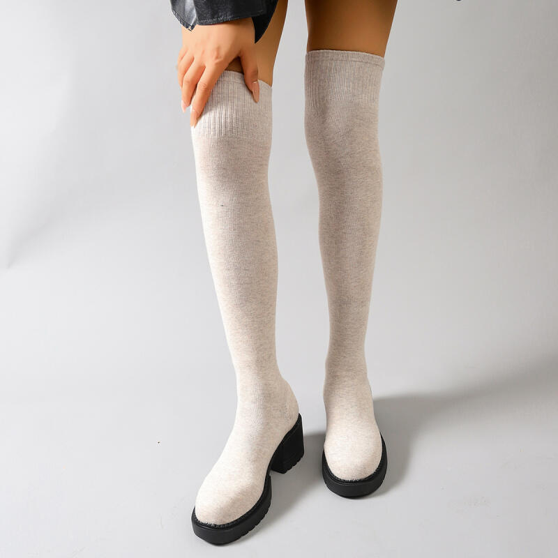 Bottes au dessus du genou à pl - Knee High Sock Women avis et prix