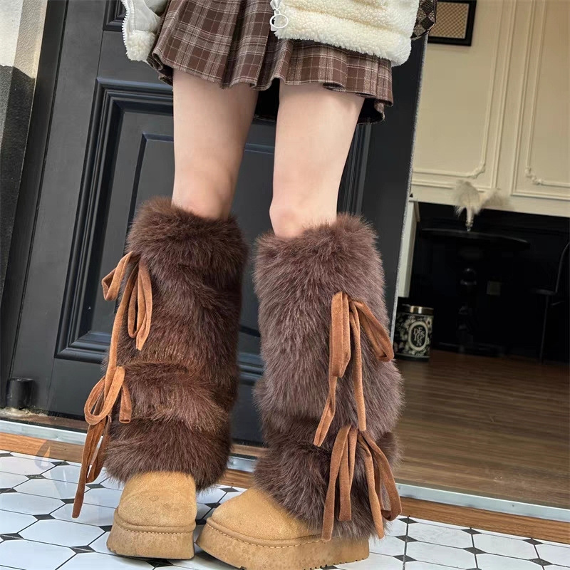 Guêtres en fausse fourrure pou - Boot Sock Slouchy avis et prix