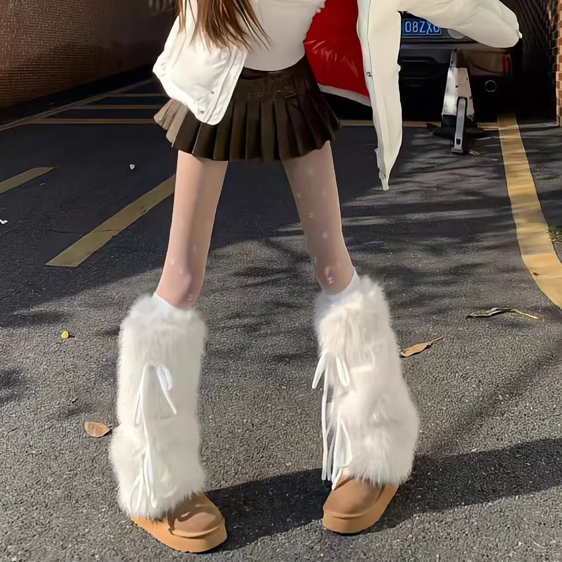 Guêtres en fausse fourrure pou - Boot Sock Slouchy avis et prix