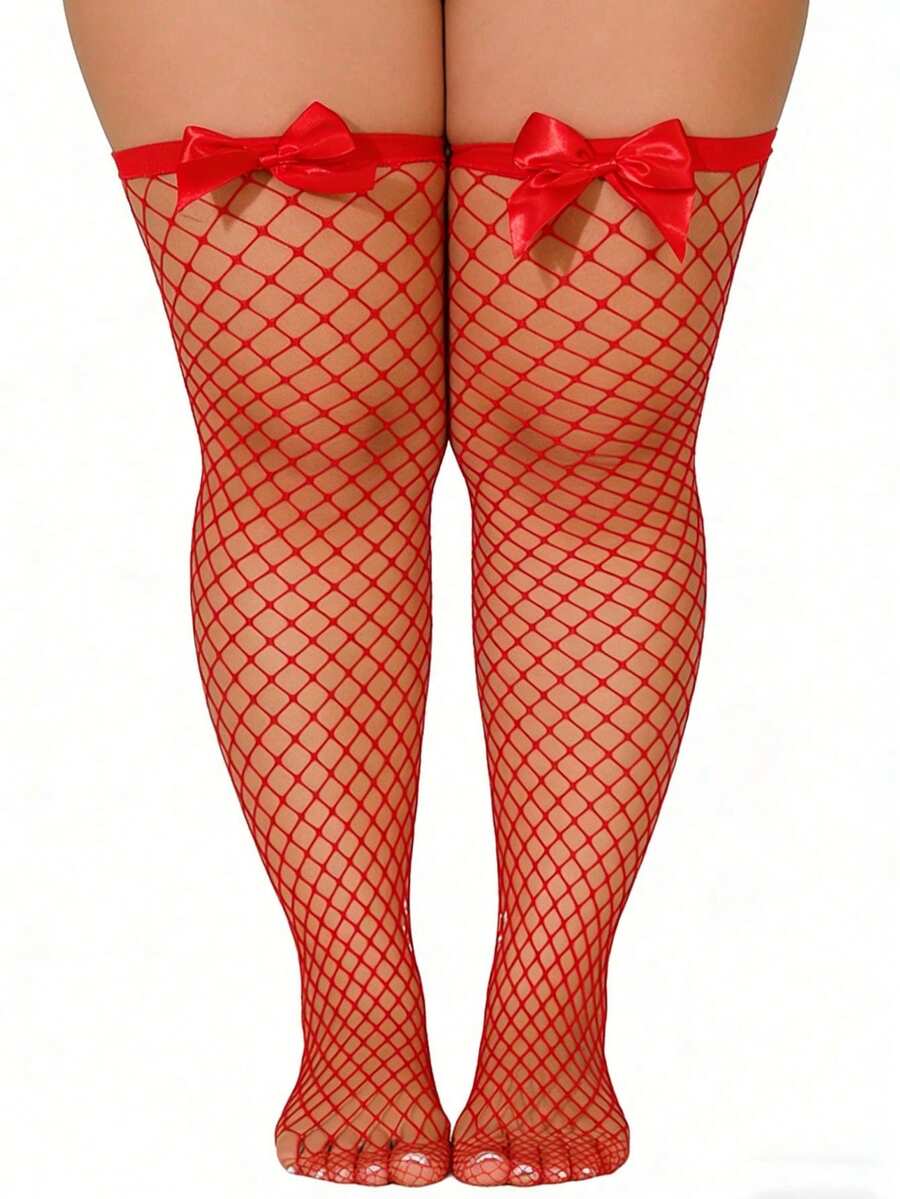 Bas résille à nœuds décoratifs - Knee High Sock Women avis et prix
