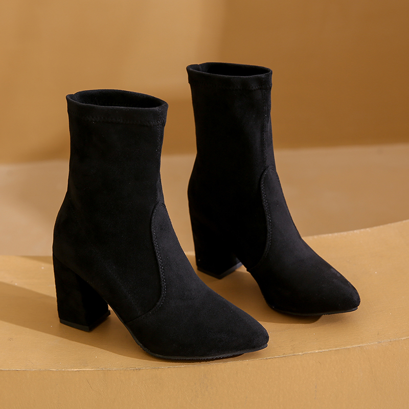 Bottines à talons épais pour f - No Show Sock Women avis et prix