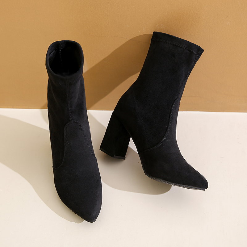 Bottines à talons épais pour f - No Show Sock Women avis et prix
