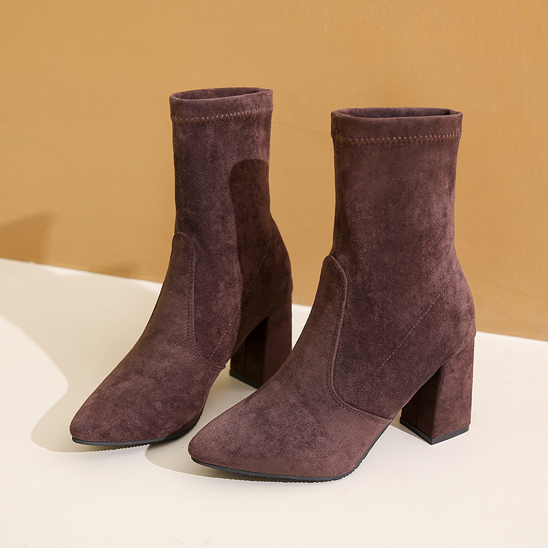 Bottines à talons épais pour f - No Show Sock Women avis et prix