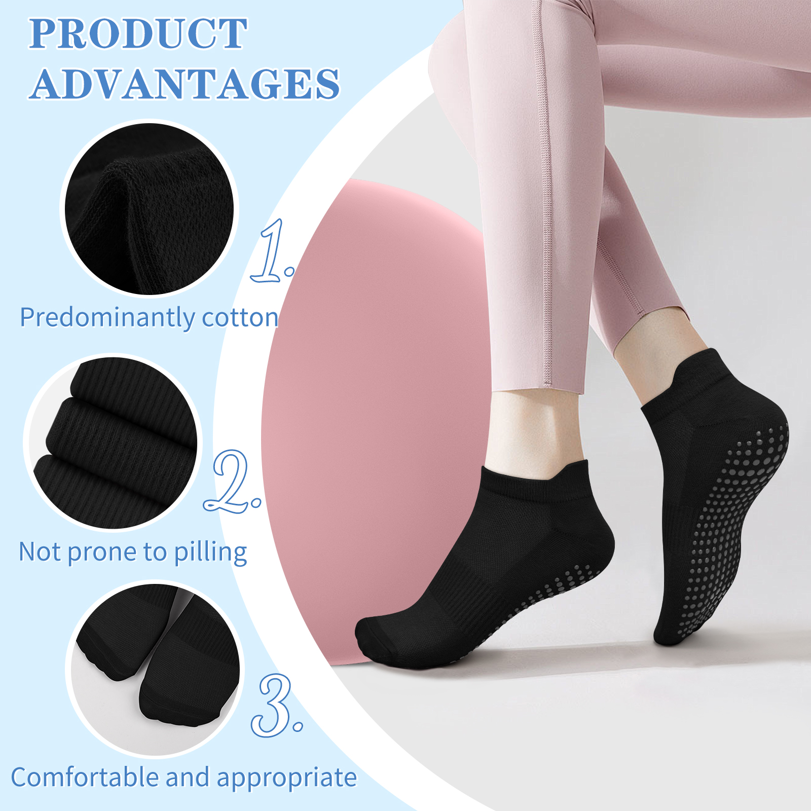 3 paires de chaussettes de yog - Grip Sock Yoga avis et prix